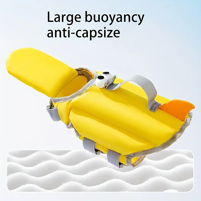Bright Yellow Dog Life Jacket with Strong Pull Handle & D-Ring - Quick-Dry