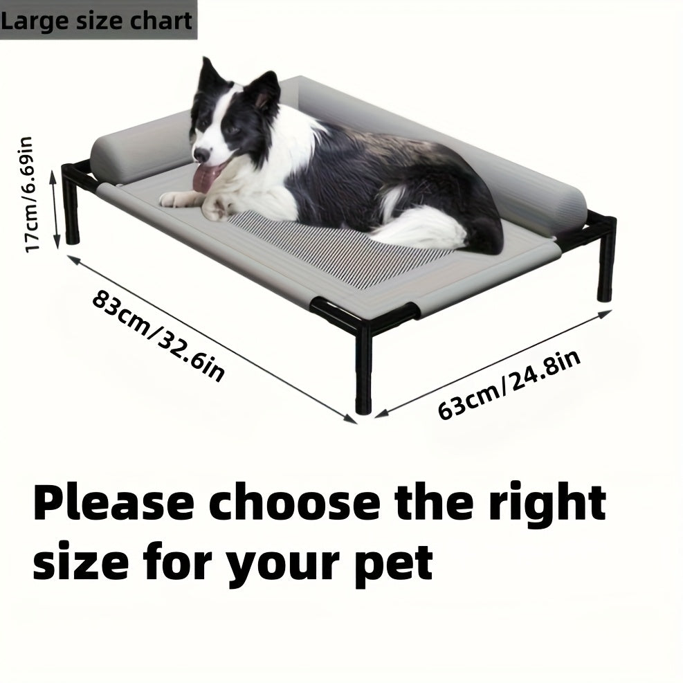 Elevated Pet Cushion All-Season Raised Dog Bed with Ventilated Mesh Base