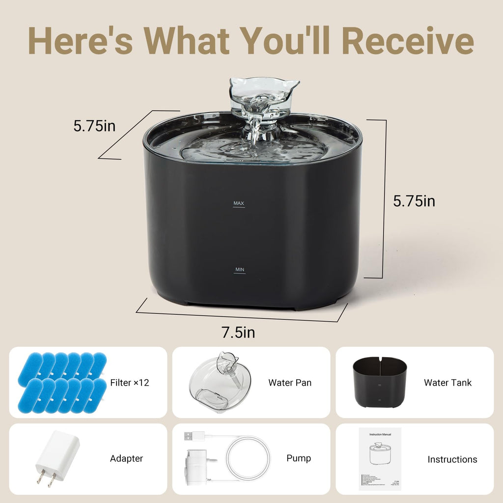 2.2L/74oz Cat Water Fountain