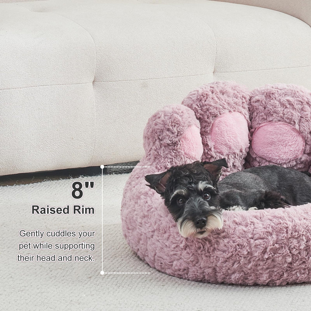 [Cozy | Plush] Soft Faux Fur Cozy Plush Paw-Shaped Pet Bed 
