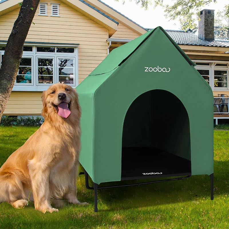 Large Dog House, Weatherproof PVC, Textilene Dog Bed, Easy Clean