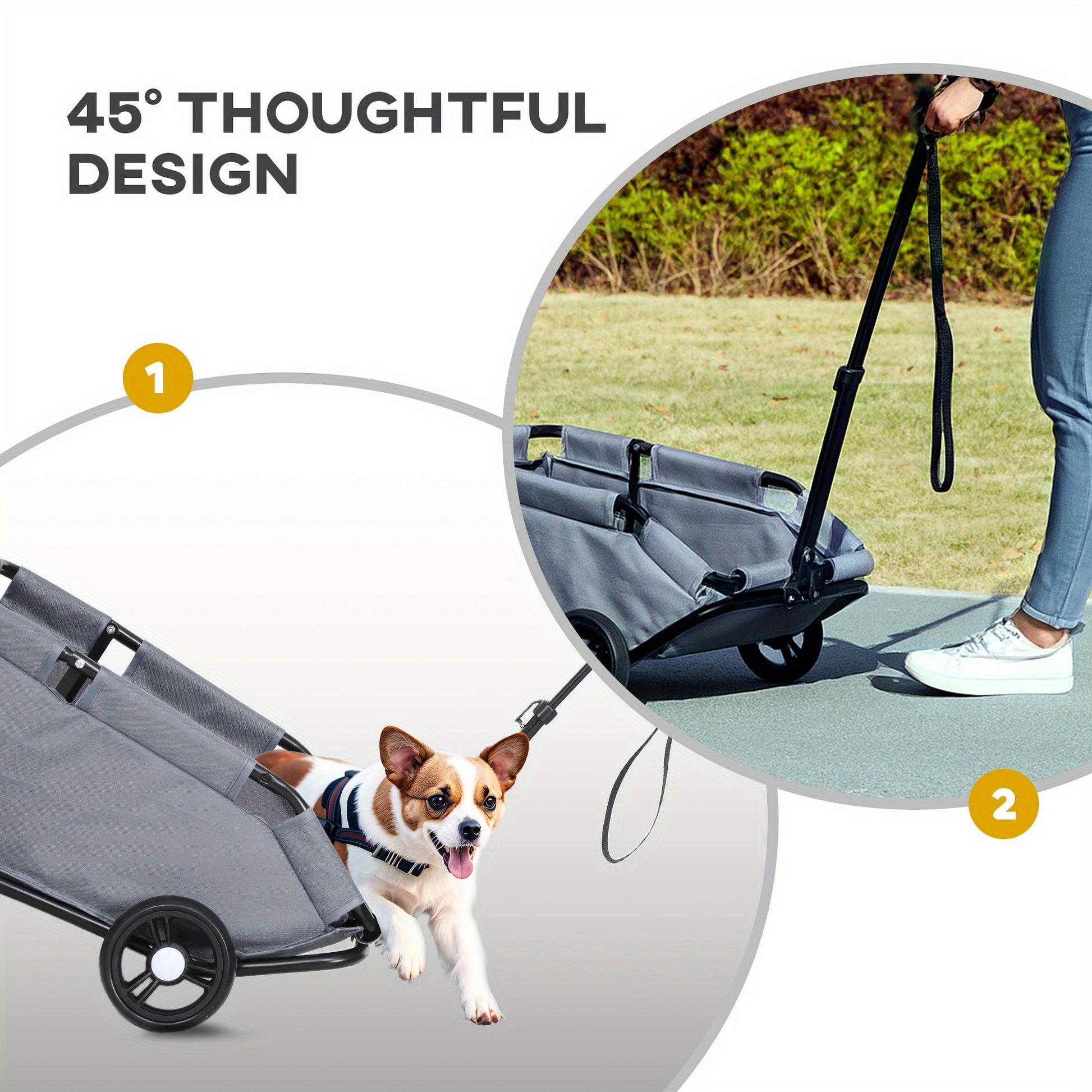 4-Wheel Folding pet stroller with Lightweight Compact Foldable
