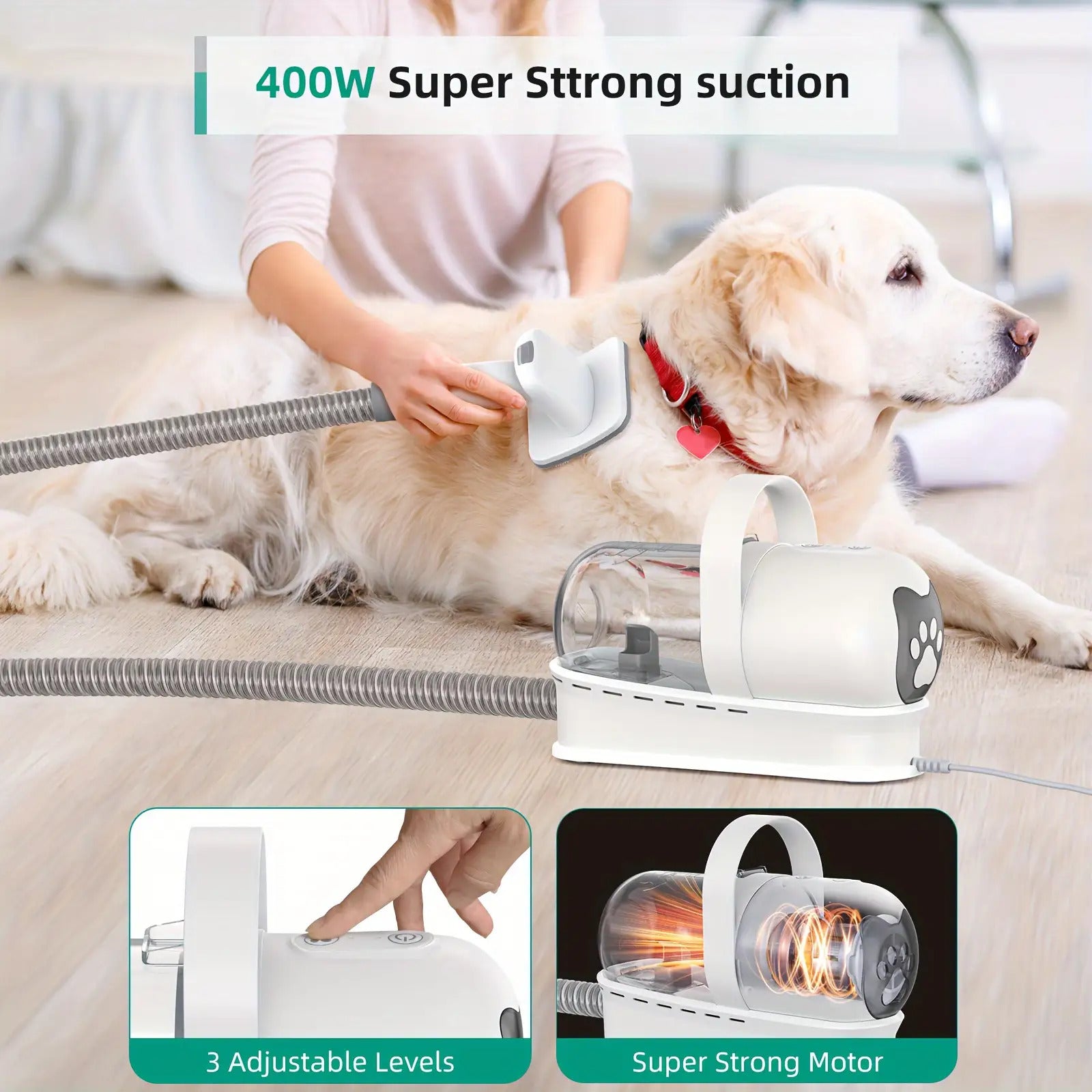 All-in-One Dog Grooming Vacuum Set - Pet Grooming Vacuum With Nail Grinder