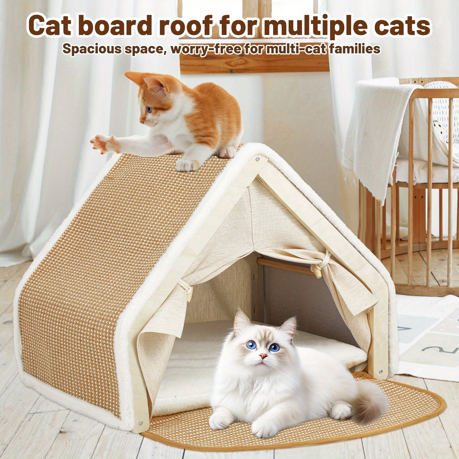 Extra Large Sisal Cat Tent with Scratching Pad