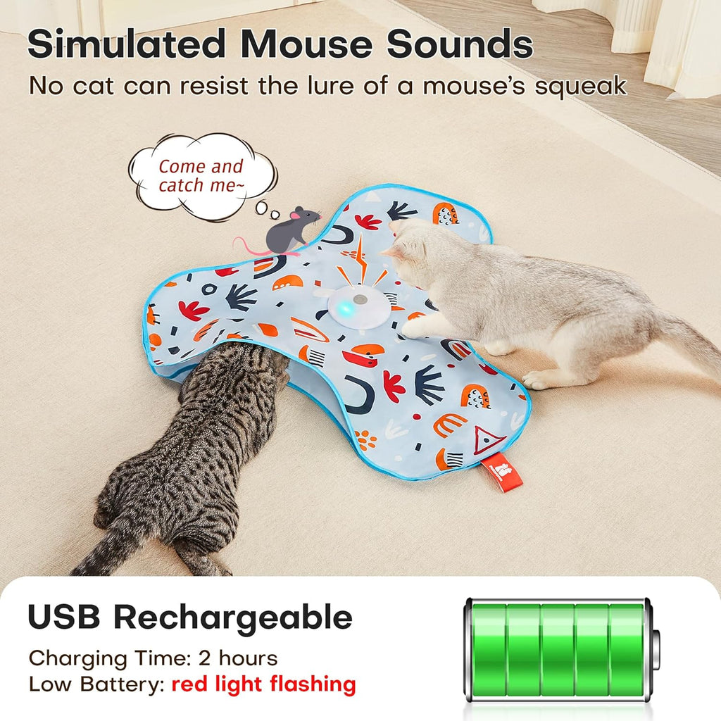 Hide and Seek Interactive Cat Toys Moving Concealed Wand Feather