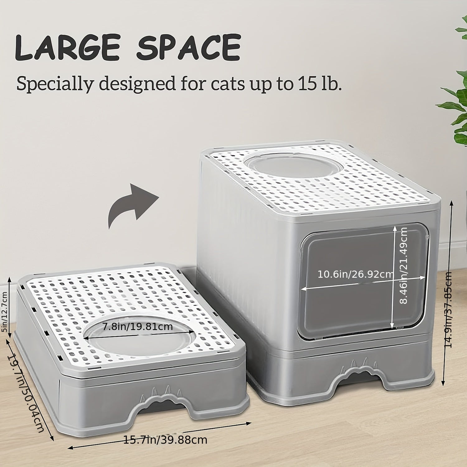 Large Fully Enclosed Cat Litter Box Drawer Cat Litter Box
