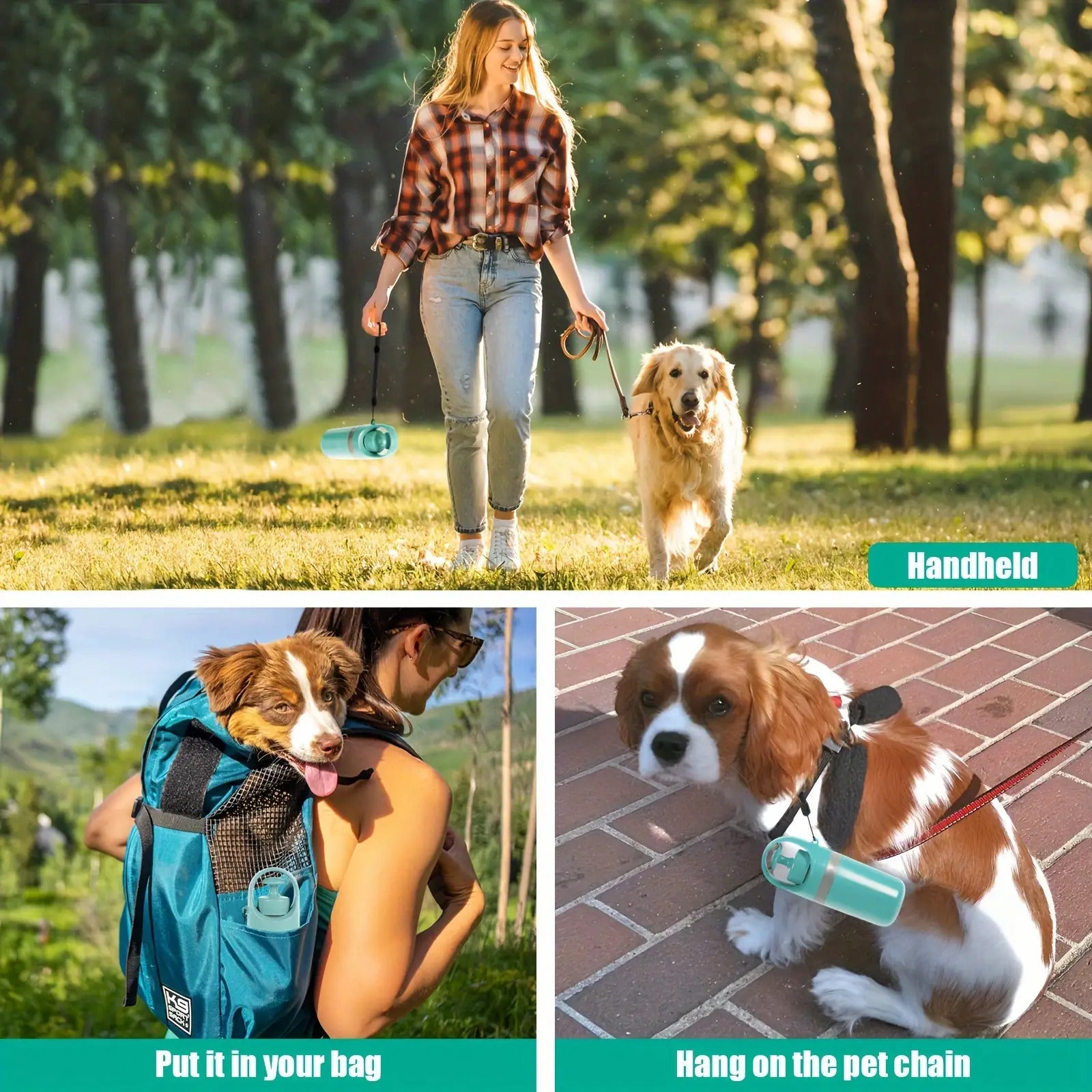 Portable Poop Scooper with Bags Teal Claw Design Portable Dog Poop Scooper with Bag Dispenser