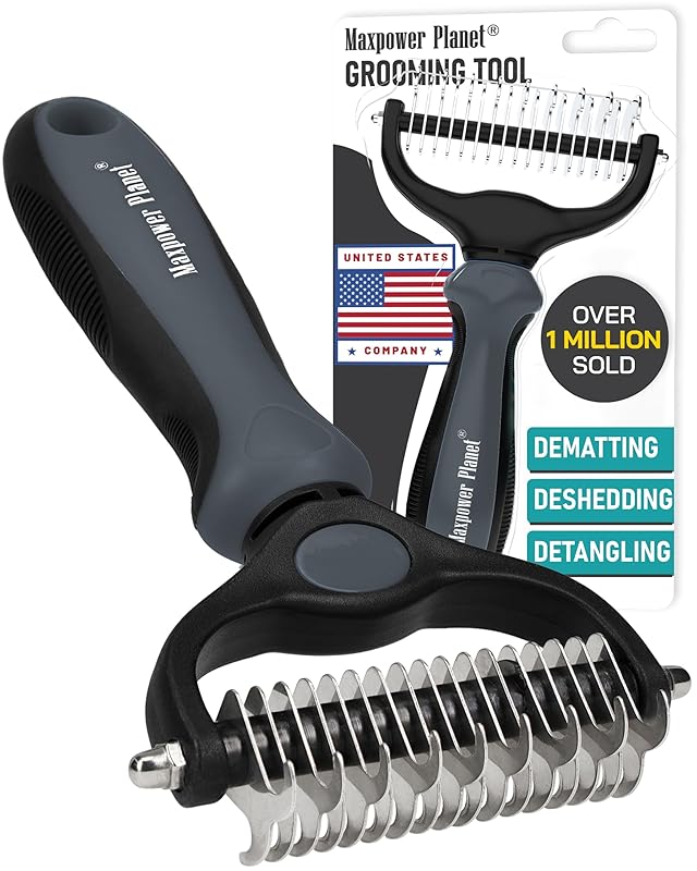 Planet Original Pet Grooming Rake - Double-Sided Deshedding Dematting Tool