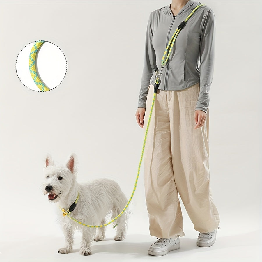 [Hands-Free] Versatile Hands-Free Dog Leash | Adjustable Crossbody Nylon Rope | Comfortable Grip Handle | Ideal for Running & Walking