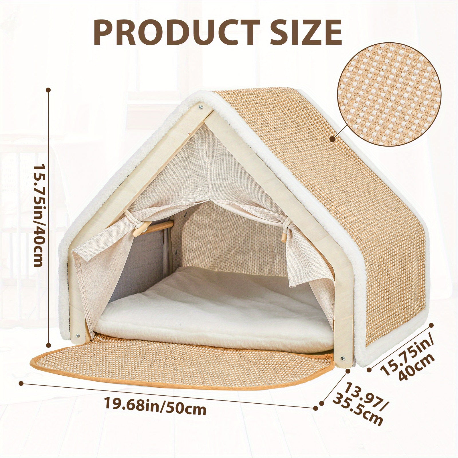 Extra Large Sisal Cat Tent with Scratching Pad
