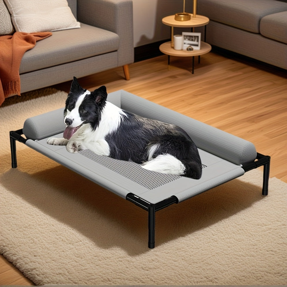 Elevated Pet Cushion All-Season Raised Dog Bed with Ventilated Mesh Base