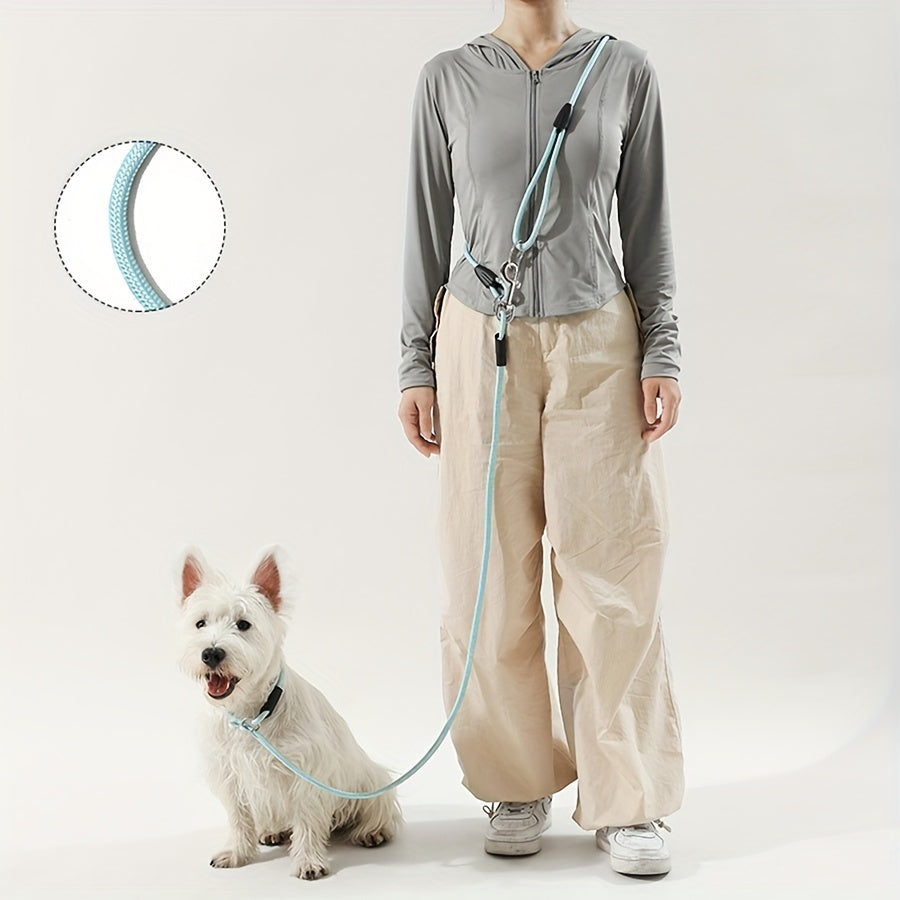 [Hands-Free] Versatile Hands-Free Dog Leash | Adjustable Crossbody Nylon Rope | Comfortable Grip Handle | Ideal for Running & Walking