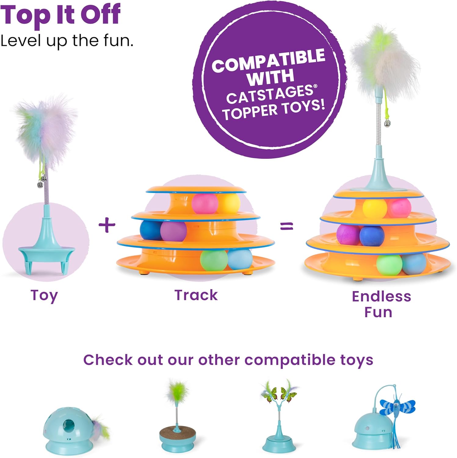 Catstages Tower of Tracks 3-Level Cat Track Toy