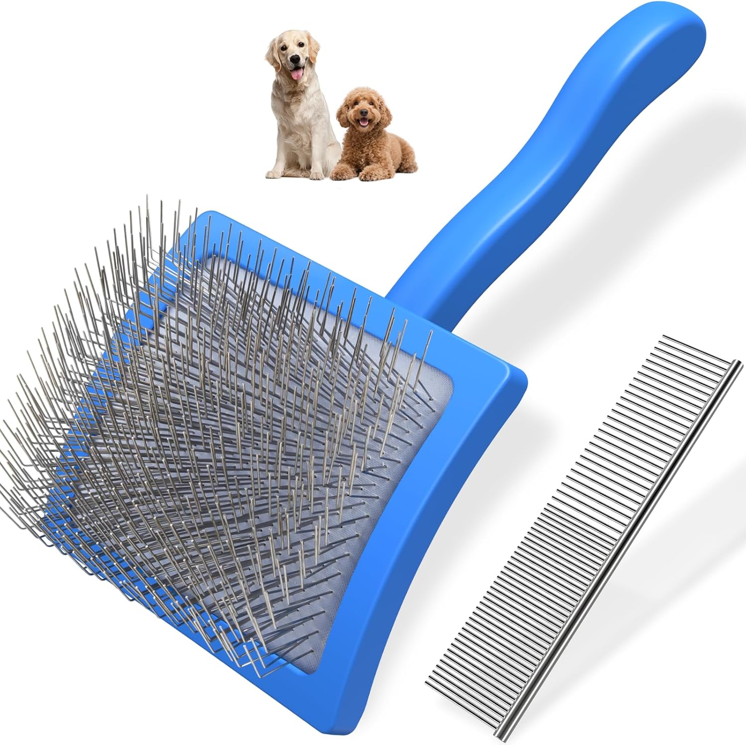 2PCS Slicker Brush for Dogs & Pet Comb,Professional Dog Grooming Brush