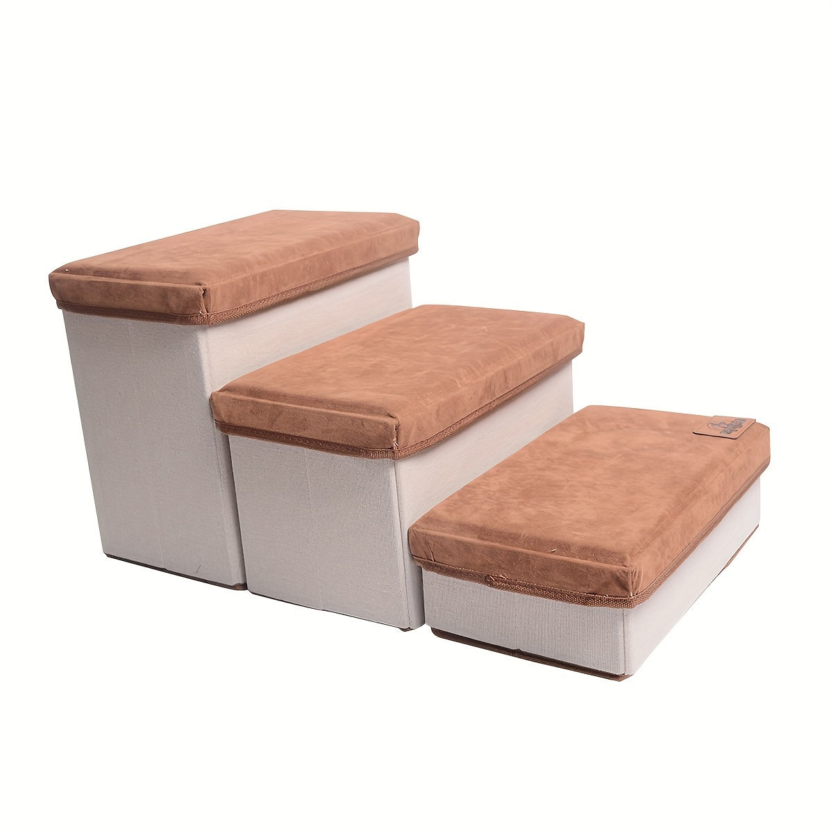 3-Step Foldable Pet Stairs with Storage