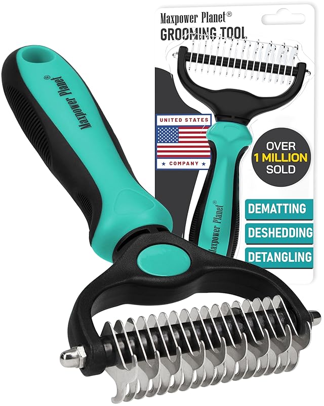 Planet Original Pet Grooming Rake - Double-Sided Deshedding Dematting Tool