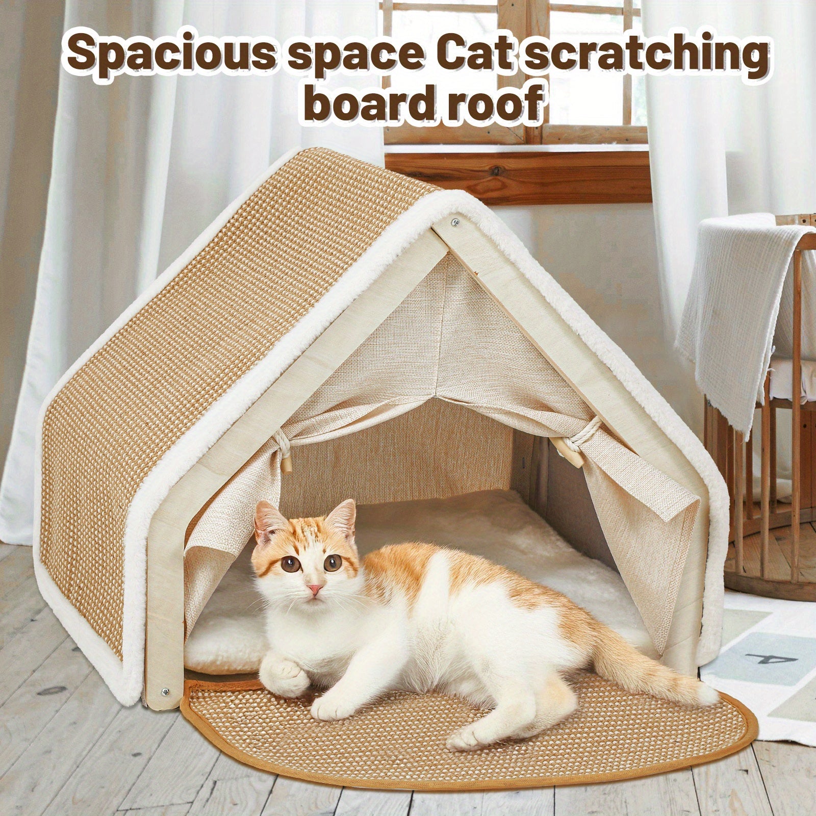 Extra Large Sisal Cat Tent with Scratching Pad