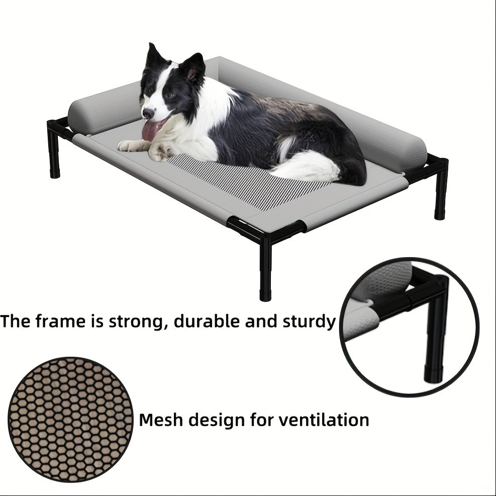 Elevated Pet Cushion All-Season Raised Dog Bed with Ventilated Mesh Base