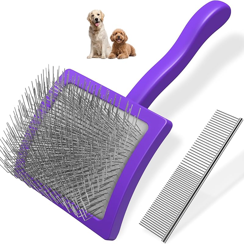2PCS Slicker Brush for Dogs & Pet Comb,Professional Dog Grooming Brush