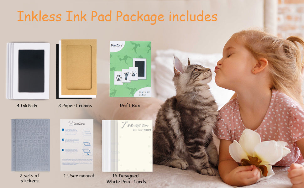 Inkless Paw Print Kit Dog Paw Print Kit Dog Nose Print Kit Clean Touch Ink Pads and Imprint Cards