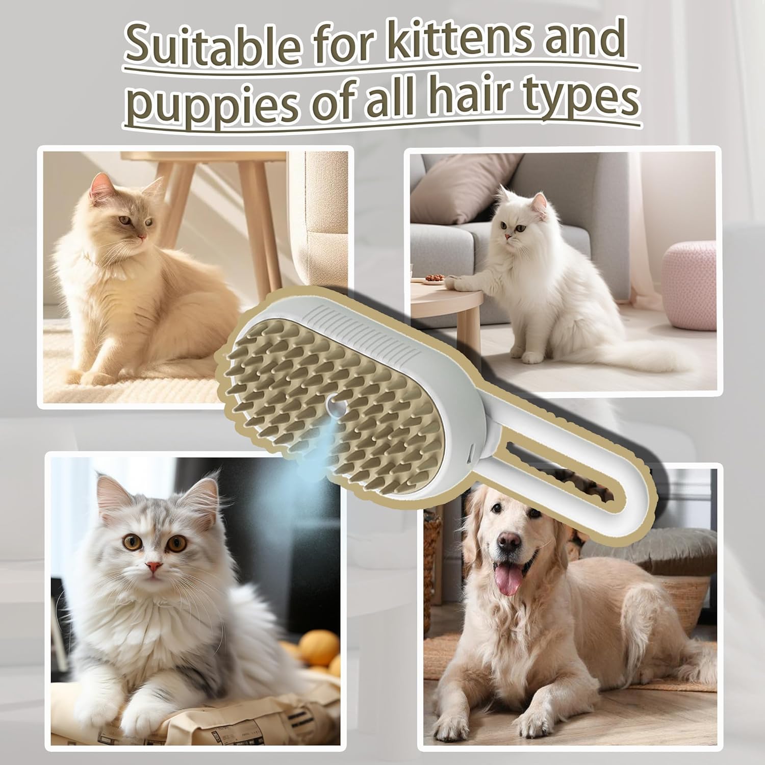 3 in 1 Cat Steam Brush for Shedding Dog Brush with Steam