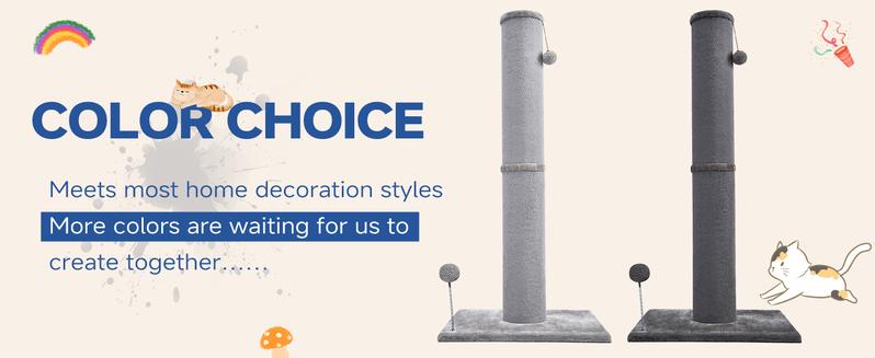Tall Cat Scratching Post for Indoor Cats Gray Large