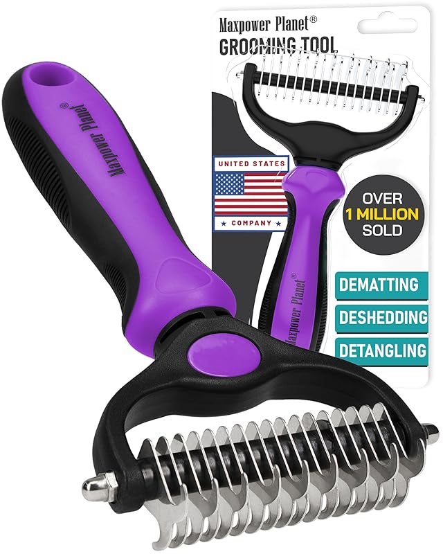 Planet Original Pet Grooming Rake - Double-Sided Deshedding Dematting Tool