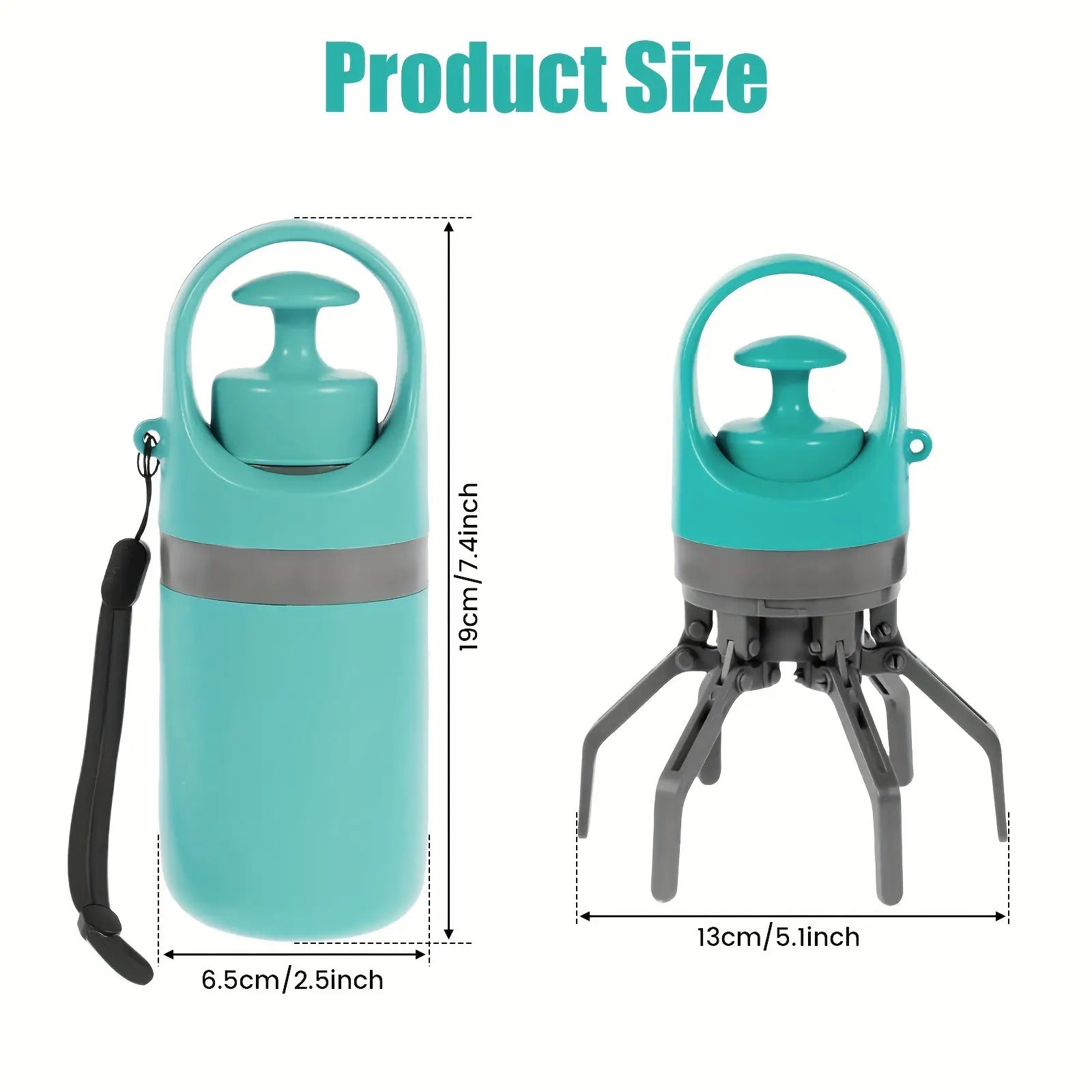 Portable Poop Scooper with Bags Teal Claw Design Portable Dog Poop Scooper with Bag Dispenser