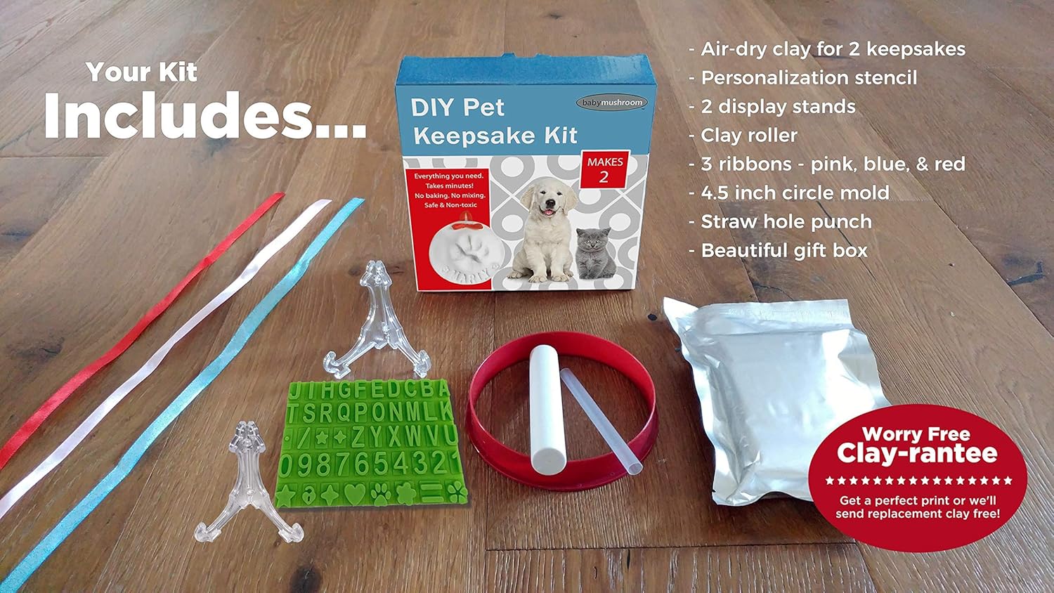 Ultimate Pawprint Keepsake Kit (Makes 2) Bonus Personalization Tool & Display Stands