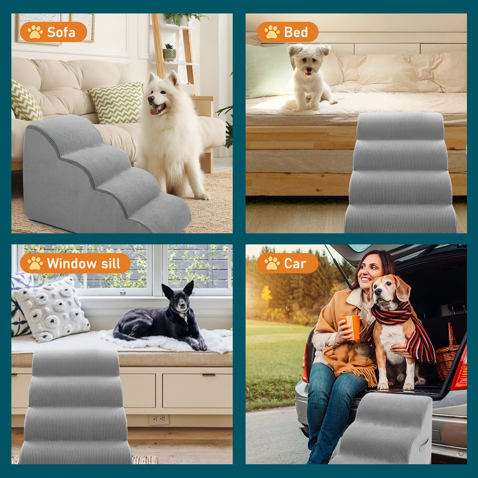 Dog Steps for Small Dog 2/3/4 Steps Dog Stairs Ramps
