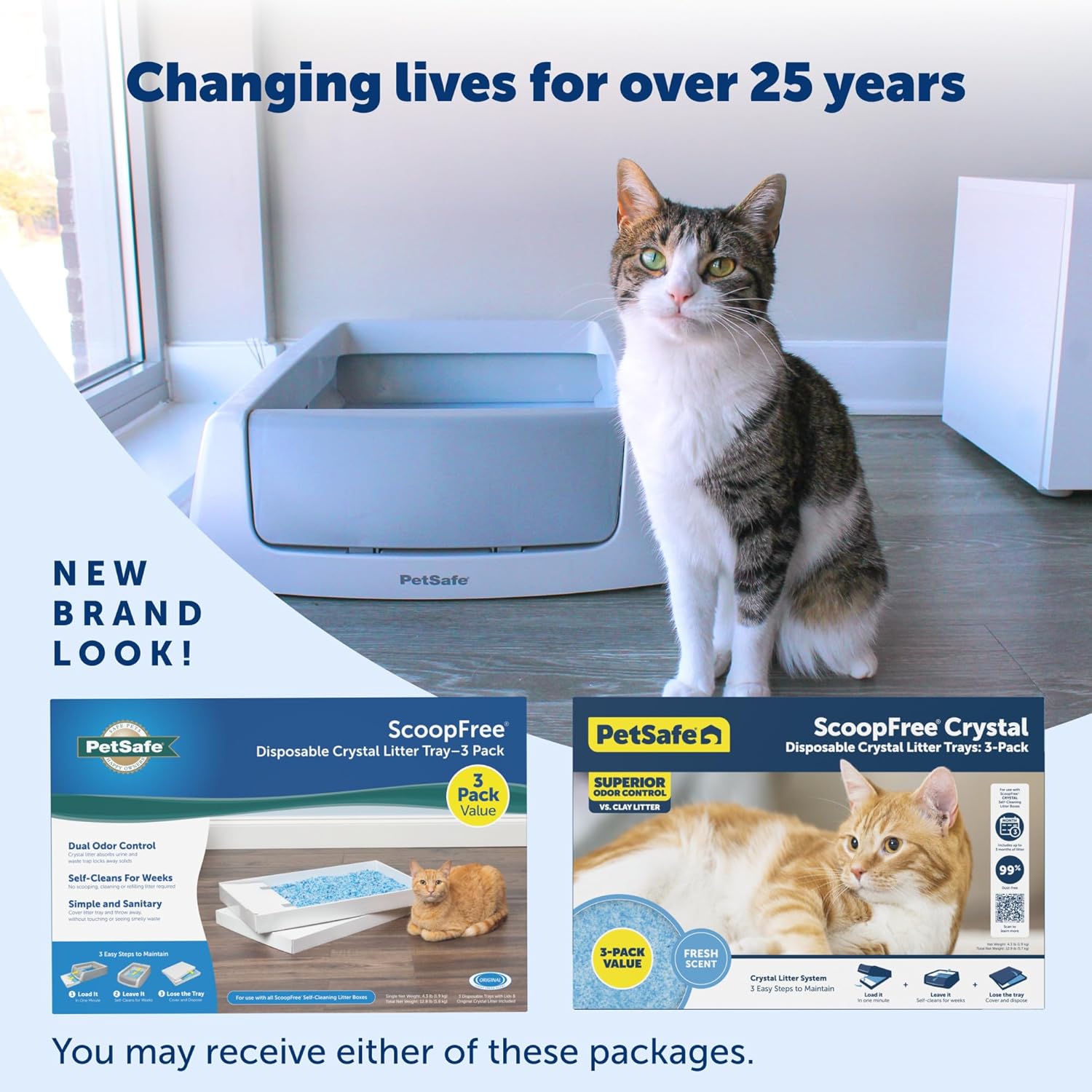 ScoopFree Crystal Cat Litter & Refill Tray with Lid