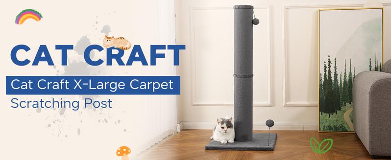 Tall Cat Scratching Post for Indoor Cats Gray Large