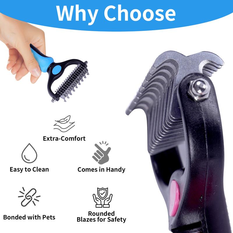 Pet Grooming Brush Double Sided Undercoat Rake