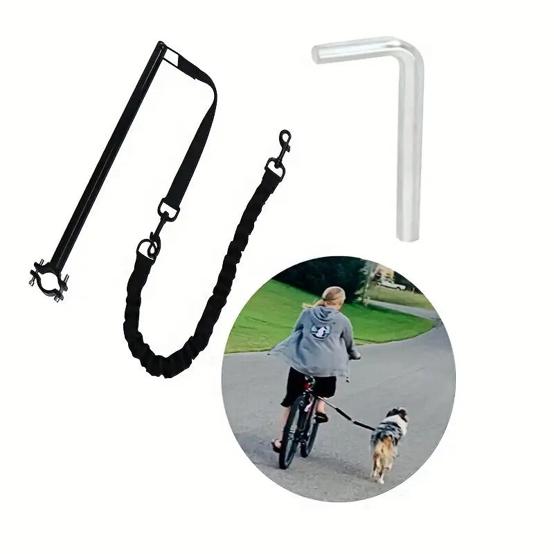 Bike Dog Leash with Detachable Stainless Steel Cable