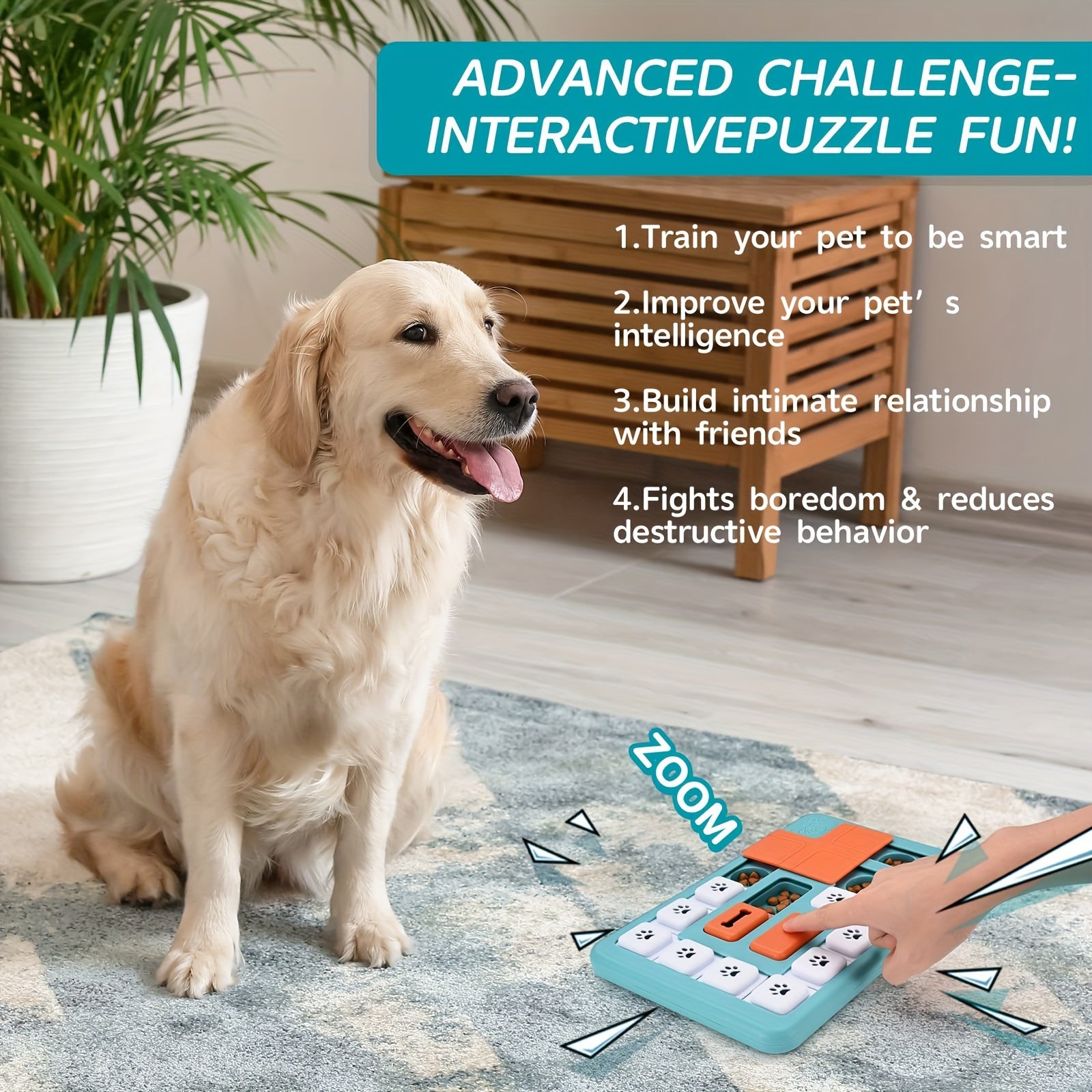 Durable Interactive Dog Puzzle Toy - Squeaky Treat Dispensing Game