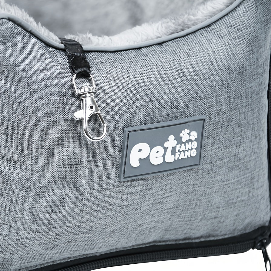 PETFANGFANG Portable Cozy Pet Car Seat | Polyester Dog & Cat Travel Bag for Small to Medium Pets