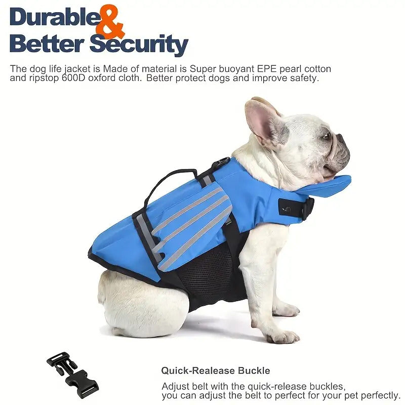 Wings Dog Life Jacket | Adjustable Flotation Vest with Chin Float Rescue Handle