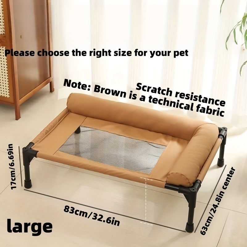 Elevated Pet Cushion All-Season Raised Dog Bed with Ventilated Mesh Base