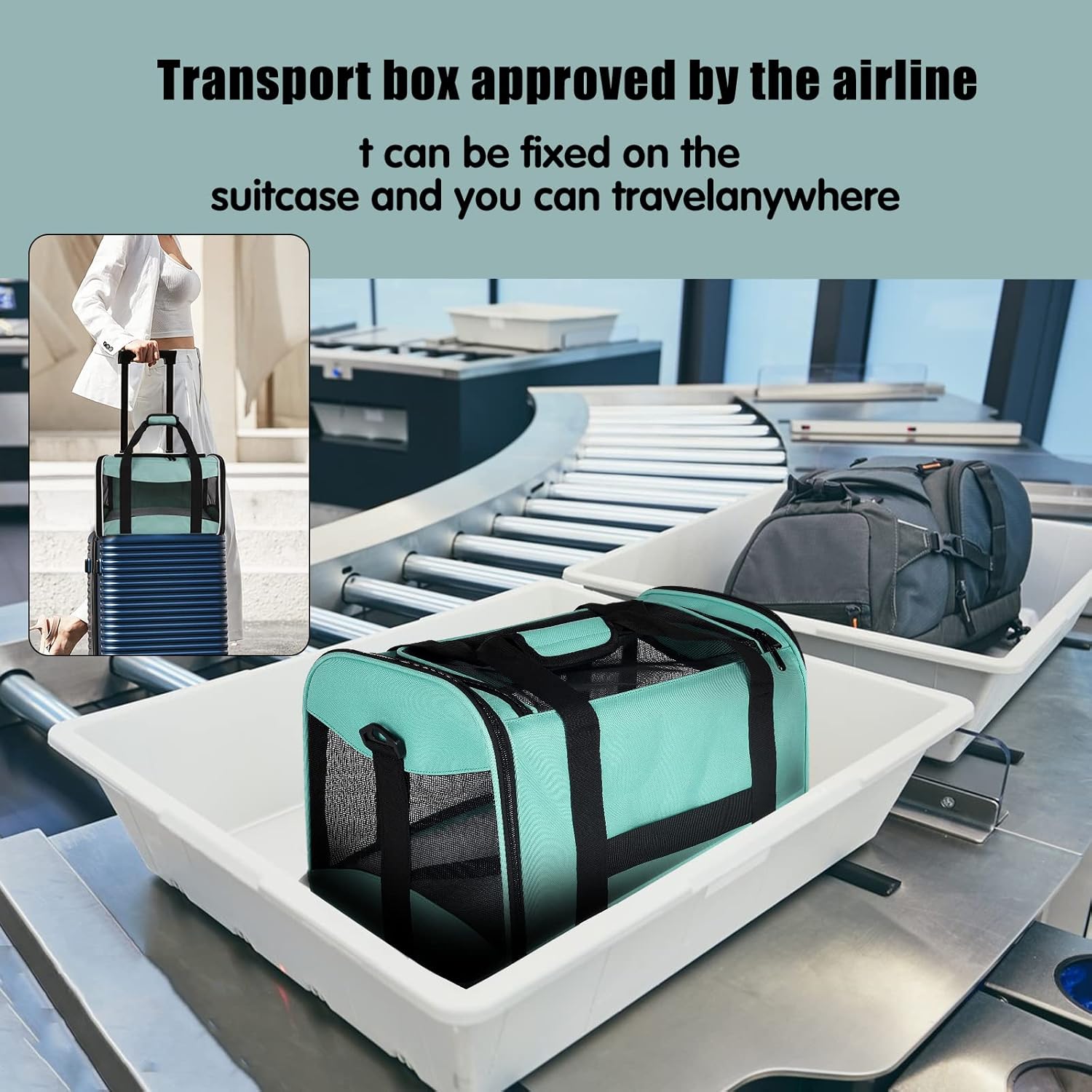 Pet Travel Carrier  Soft-Sided Cat Bag Airline Approved