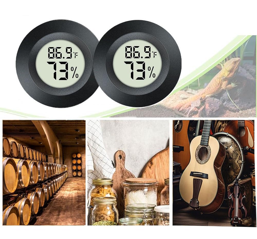 2 Pack Mini Digital Hygrometer Thermometer Gauge