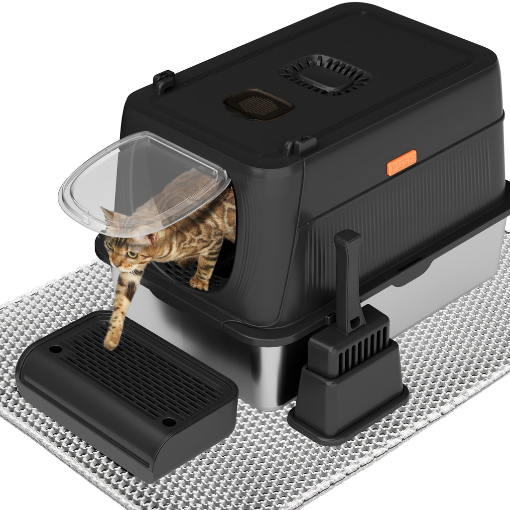 Extra Large Stainless Steel Cat Litter Box Fully Enclosed Cat Litter Box With Lid