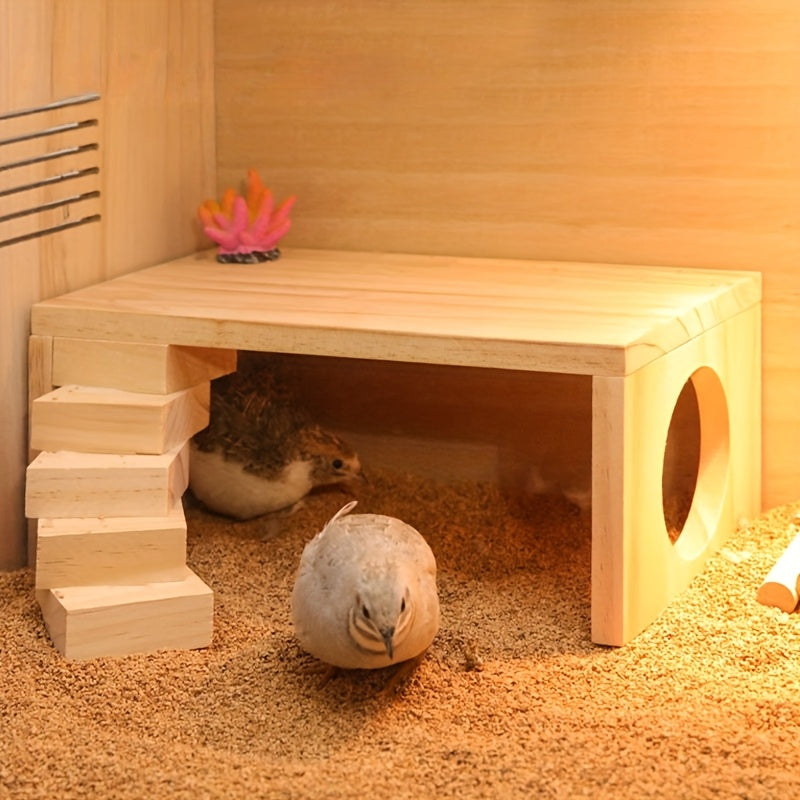 2-Tier Recycled Wood Chicken & Hamster Feeding Platform