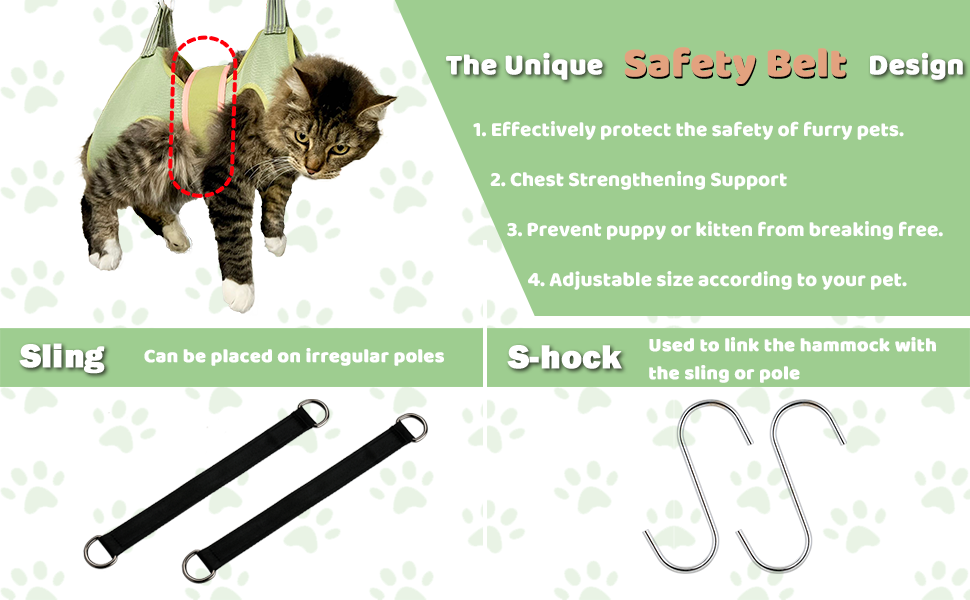 Cat Grooming Hammock Harness for Cats