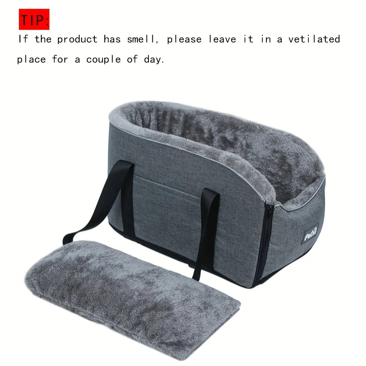 PETFANGFANG Portable Cozy Pet Car Seat | Polyester Dog & Cat Travel Bag for Small to Medium Pets