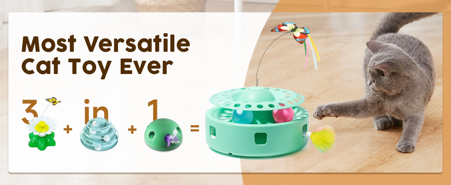 Cat Toys 3in1 Automatic Interactive Kitten Toy