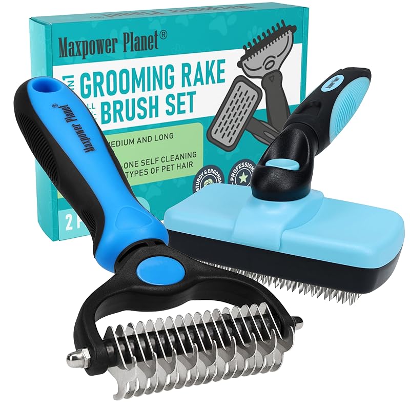 Planet Original Pet Grooming Rake - Double-Sided Deshedding Dematting Tool