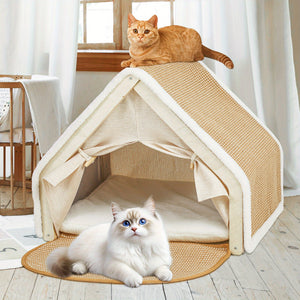 Extra Large Sisal Cat Tent with Scratching Pad
