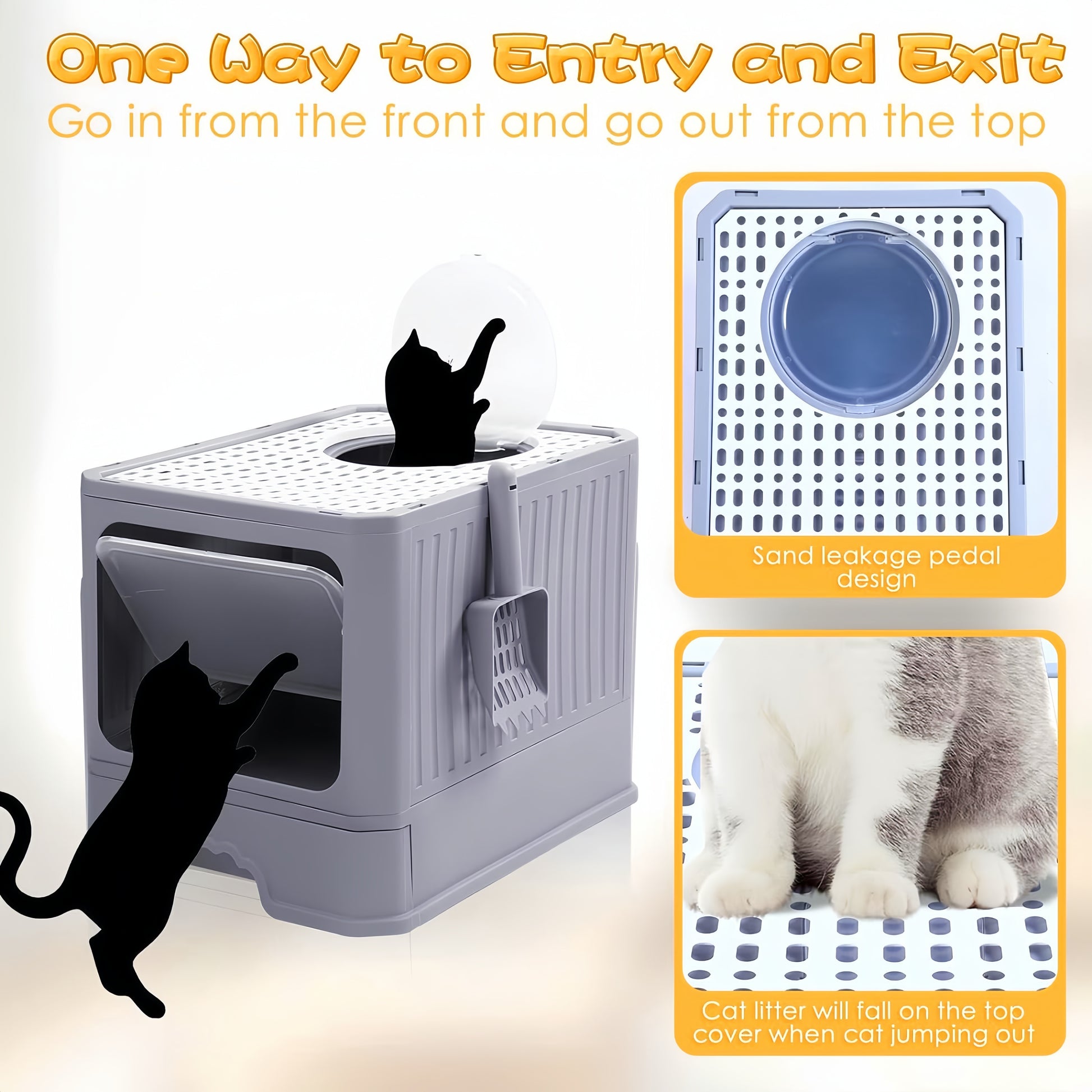 Large Fully Enclosed Cat Litter Box Drawer Cat Litter Box