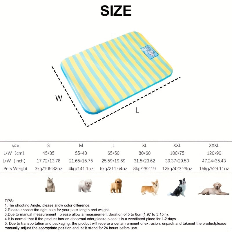 Portable Washable Striped Cooling Pet Mat