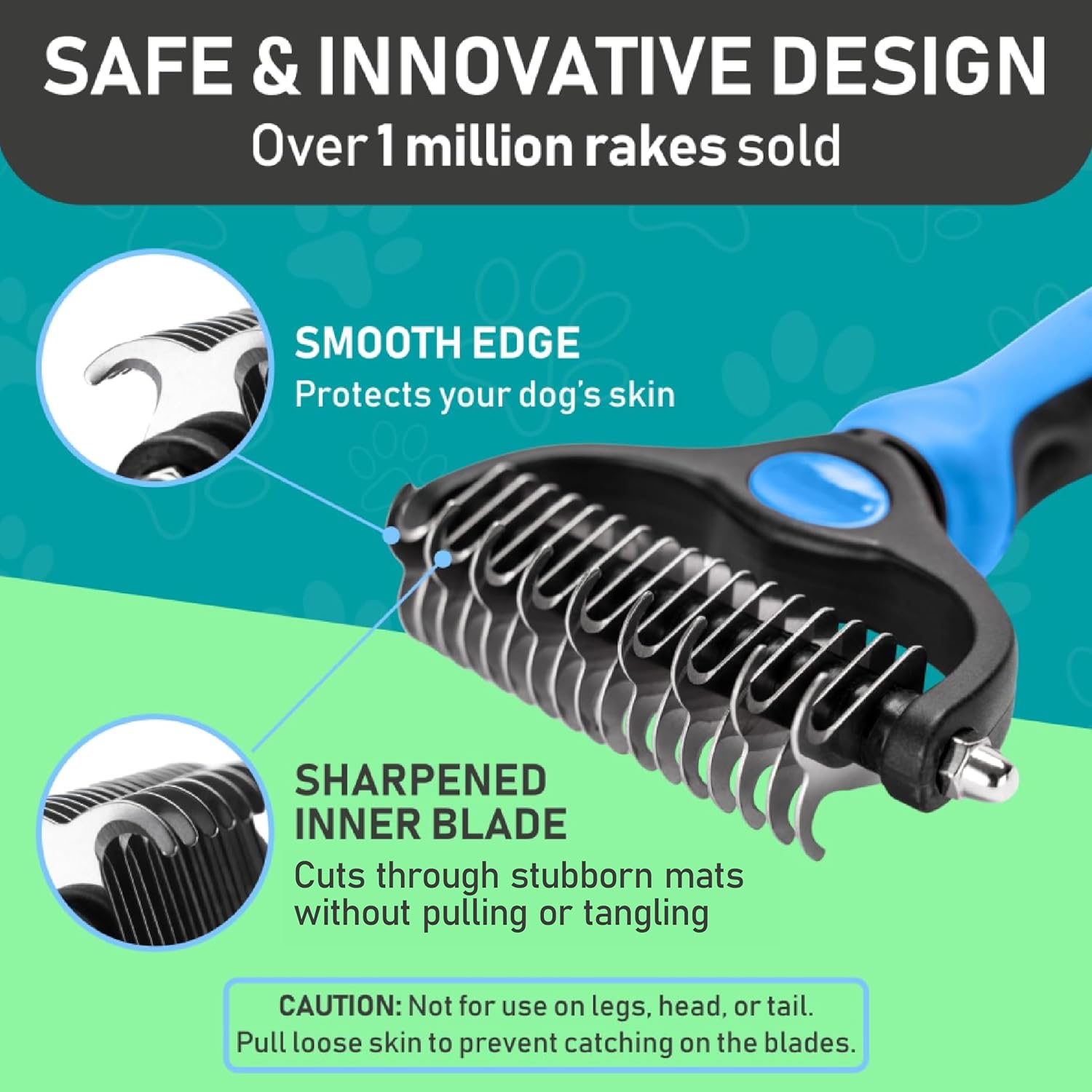 Planet Original Pet Grooming Rake - Double-Sided Deshedding Dematting Tool